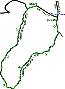 Basic Greasy-Gooney 10K course map